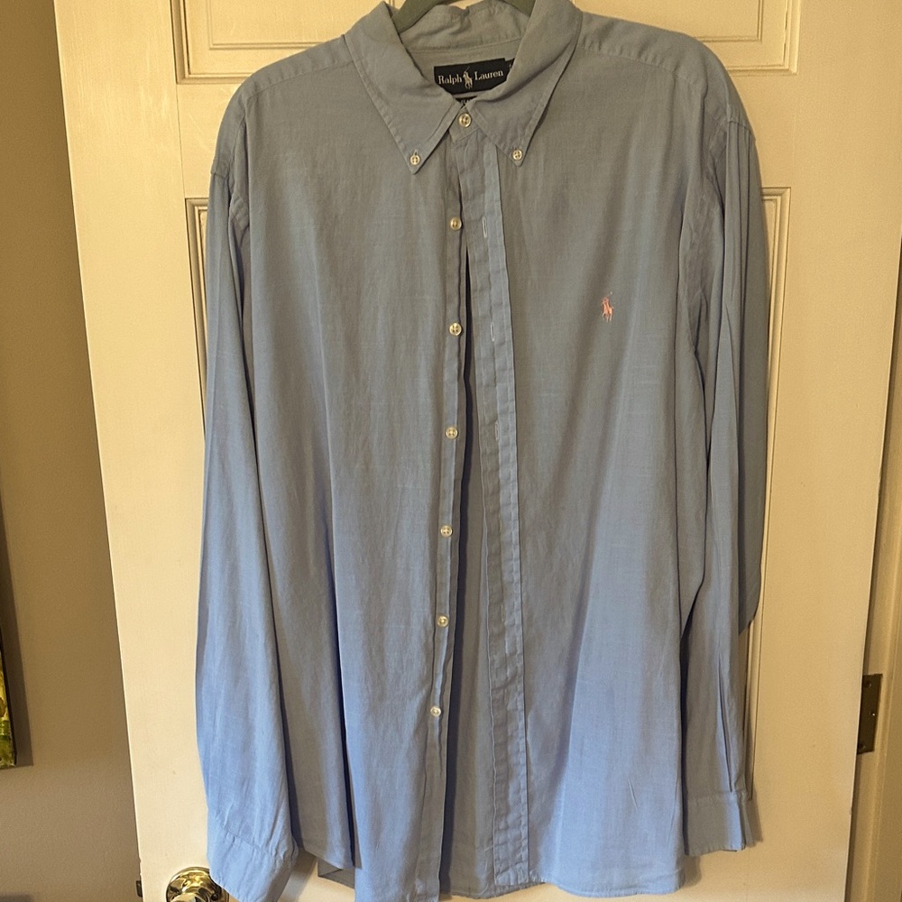 Ralph Lauren Men's Light Blue Button Down Shirt